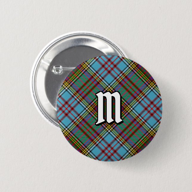 Badge Rond 5 Cm Bouton Clan Anderson Tartan (Devant & derrière)