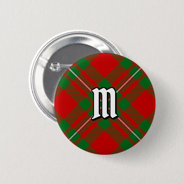 Badge Rond 5 Cm Bouton Clan Gregor Tartan (Devant & derrière)