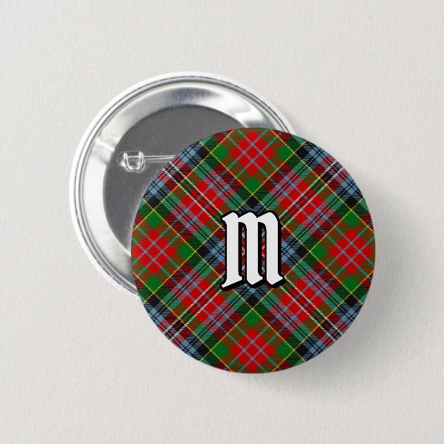 Badge Rond 5 Cm Bouton Clan MacPherson Tartan (Devant & derrière)