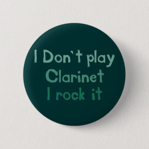 Badge Rond 5 Cm Bouton Clarinet Rock It