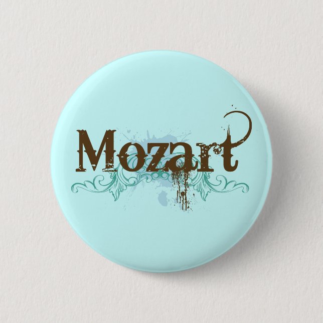 Badge Rond 5 Cm Bouton classique frais de Mozart (Devant)