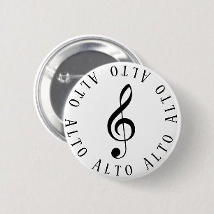 Badge Rond 5 Cm Bouton Clé Alto Singer Treble