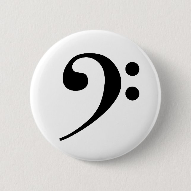 Badge Rond 5 Cm Bouton Clé de basse (Devant)