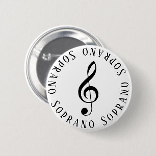 Badge Rond 5 Cm Bouton Clé Soprano Singer Treble