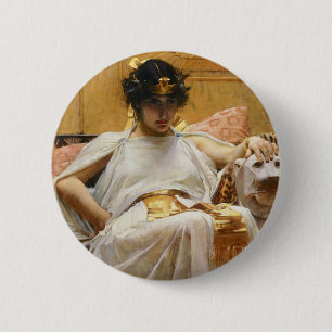 Badge Rond 5 Cm Bouton Cléopâtre de Waterhouse