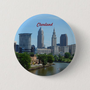 Badge Rond 5 Cm Bouton Cleveland OH Riverside