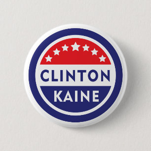Badge Rond 5 Cm Bouton Clinton/Kaine 2016