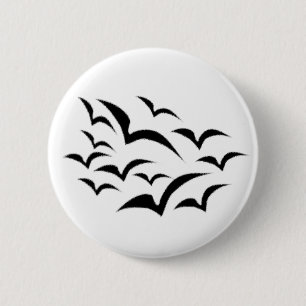 Badge Rond 5 Cm Bouton Cloud noir de chaume