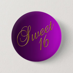 Badge Rond 5 Cm Bouton Club Sweet 16 violet
