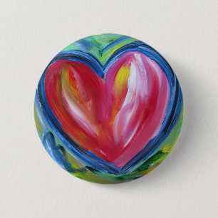 Badge Rond 5 Cm Bouton Coeur avec espoir
