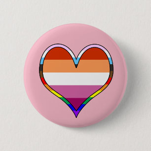 Badge Rond 5 Cm Bouton Coeur de fierté lesbienne