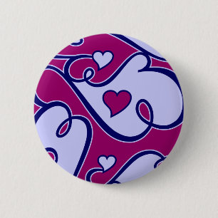 Badge Rond 5 Cm Bouton Coeurs Whimsical