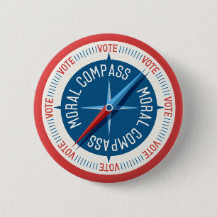 Badge Rond 5 Cm Bouton Compass moral