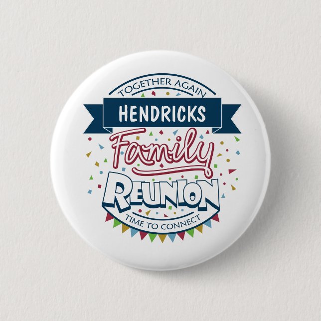 Badge Rond 5 Cm Bouton Conception de réunion de famille (Devant)