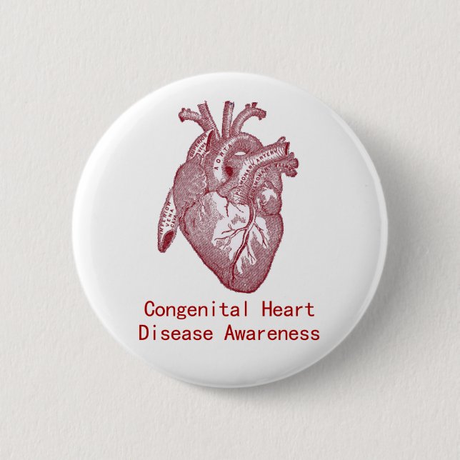 Badge Rond 5 Cm Bouton congénital de conscience de maladie (Devant)
