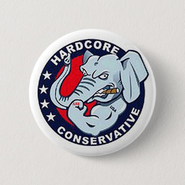 Badge Rond 5 Cm Bouton conservateur inconditionnel d'éléphant (Devant)
