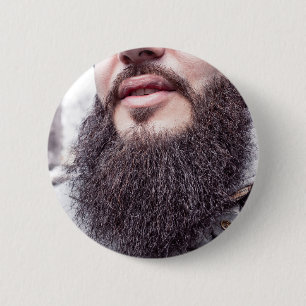 Badge Rond 5 Cm Bouton cool de la barbe et de la moustache