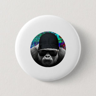 Badge Rond 5 Cm Bouton cool Gorilla