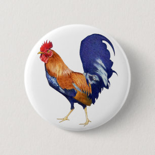Badge Rond 5 Cm Bouton coq