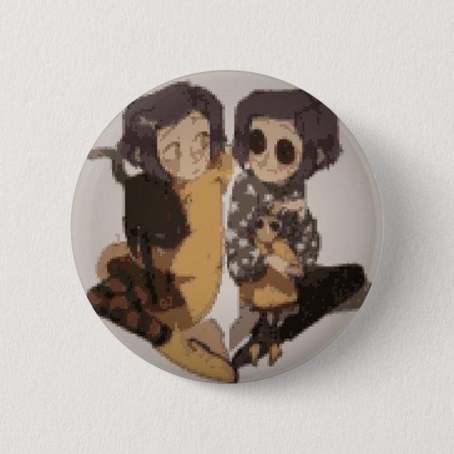 Badge Rond 5 Cm bouton coraline (Devant)