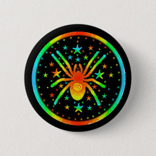 Badge Rond 5 Cm Bouton cosmique d'araignée