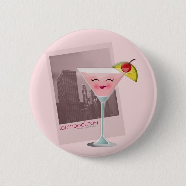 Badge Rond 5 Cm bouton cosmopolite (Devant)