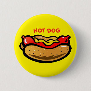 Badge Rond 5 Cm Bouton Couleur personnalisée Hot Dog