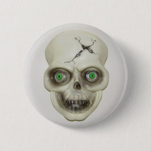 Badge Rond 5 Cm Bouton crâne d'Halloween très effrayant