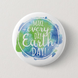 Badge Rond 5 Cm Bouton Créer un Jour des terres quotidien