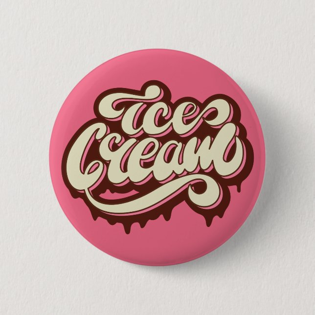 Badge Rond 5 Cm Bouton Crème glacée (Devant)