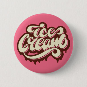 Badge Rond 5 Cm Bouton Crème glacée