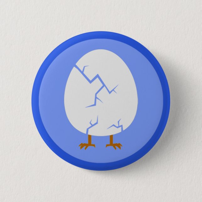 Badge Rond 5 Cm Bouton criqué d'oeufs (Devant)