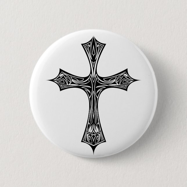Badge Rond 5 Cm Bouton croisé (Devant)