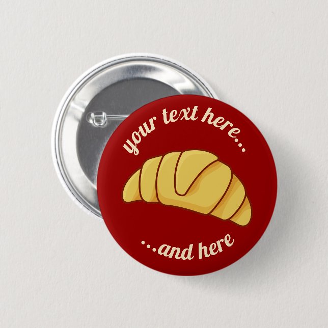 Badge Rond 5 Cm Bouton Croissant (Devant & derrière)