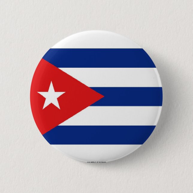 Badge Rond 5 Cm Bouton cubain de drapeau (Devant)
