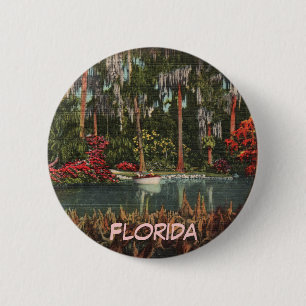 Badge Rond 5 Cm Bouton Cypress Gardens Florida