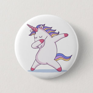 Badge Rond 5 Cm Bouton Dabbing Unicorn