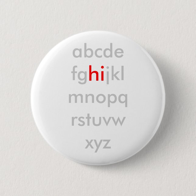 Badge Rond 5 Cm Bouton d'ABCs salut (Devant)