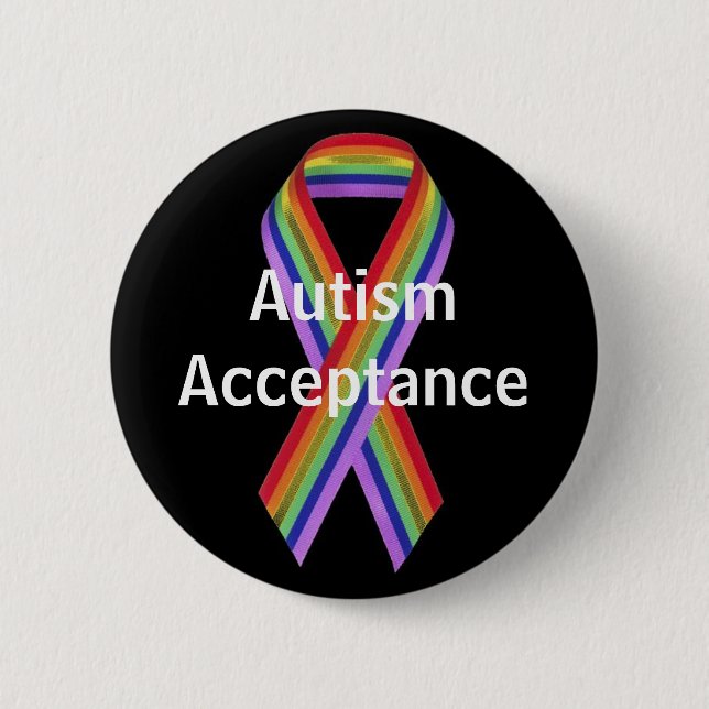 Badge Rond 5 Cm Bouton d'acceptation d'autisme (Devant)