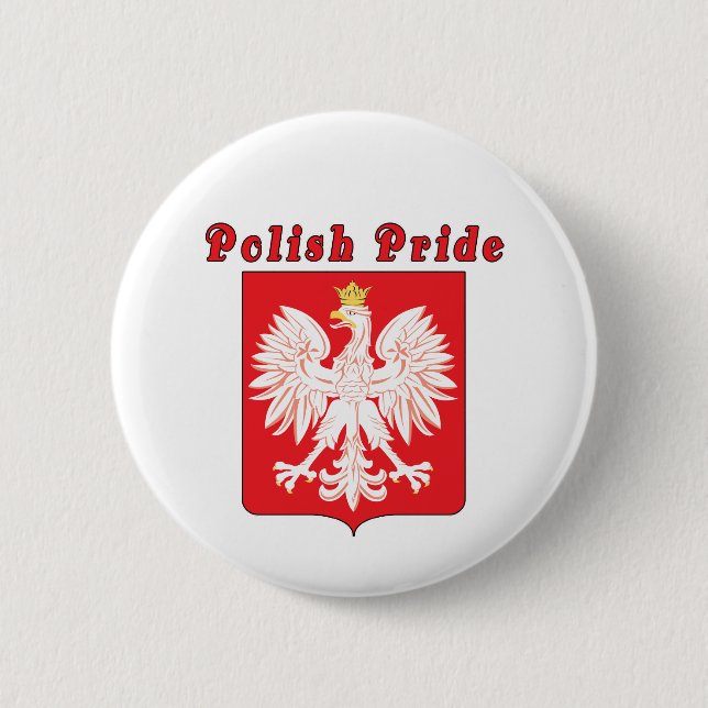 Badge Rond 5 Cm Bouton d'aigle polonais (Devant)