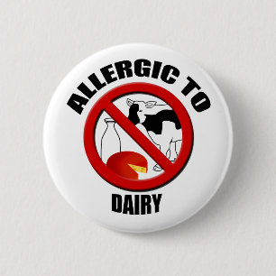 Badge Rond 5 Cm Bouton d'alerte Allergique au médicament laitier