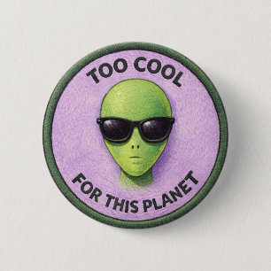 Badge Rond 5 Cm Bouton d'alien cool