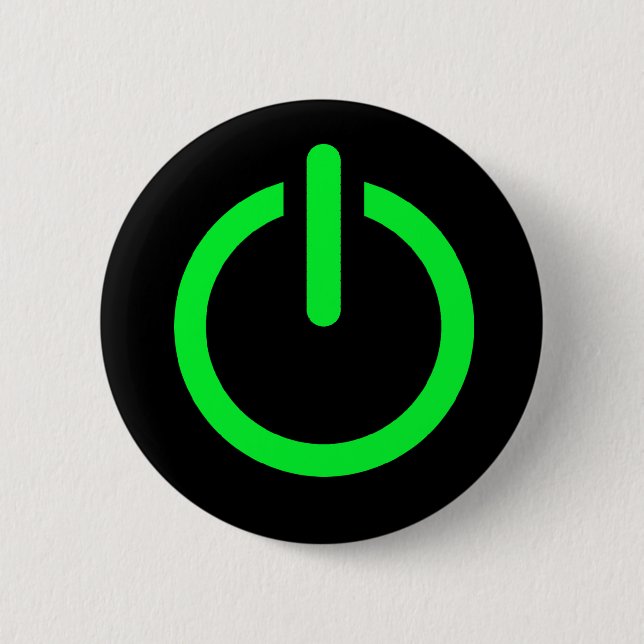Badge Rond 5 Cm Bouton d'alimentation (Devant)