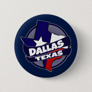 Badge Rond 5 Cm Bouton Dallas Texas flag burting