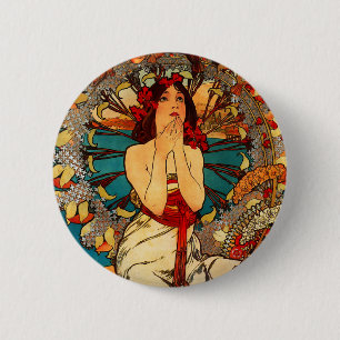 Badge Rond 5 Cm Bouton d'Alphonse Mucha Monte Carlo