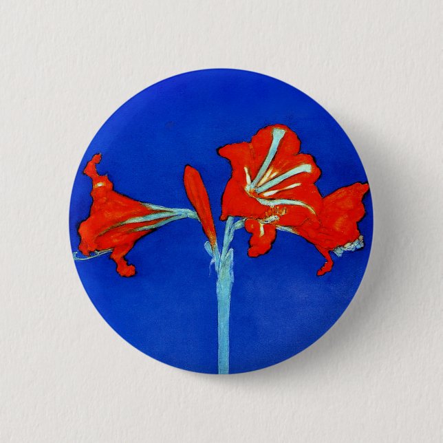 Badge Rond 5 Cm Bouton d'amaryllis de Mondrian (Devant)