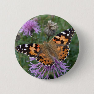Badge Rond 5 Cm Bouton dame peint