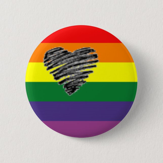 Badge Rond 5 Cm Bouton d'amour d'arc-en-ciel (Devant)