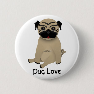 Badge Rond 5 Cm Bouton d'amour de carlin
