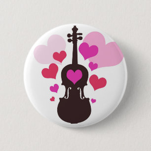 Badge Rond 5 Cm Bouton d'amour de violon